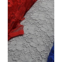 delikatna Elastyczna Koronka w kwiaty szara 0,5m